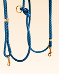 Multi-position rope dog leash – Bleuet model